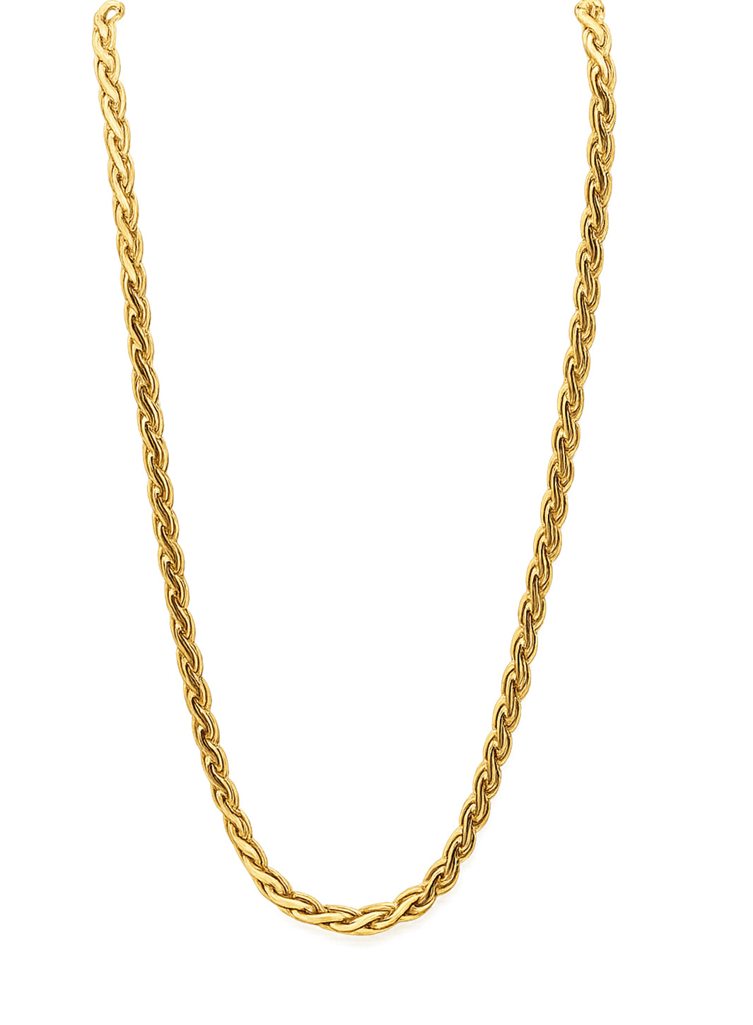 Pre-owned 9ct yellow gold flat spiga chain