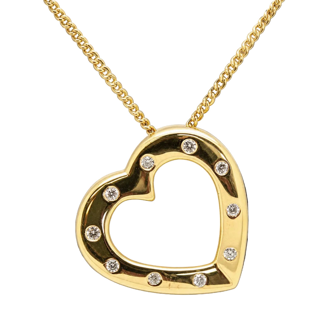Pre-owned 18ct yellow gold diamond set heart pendant