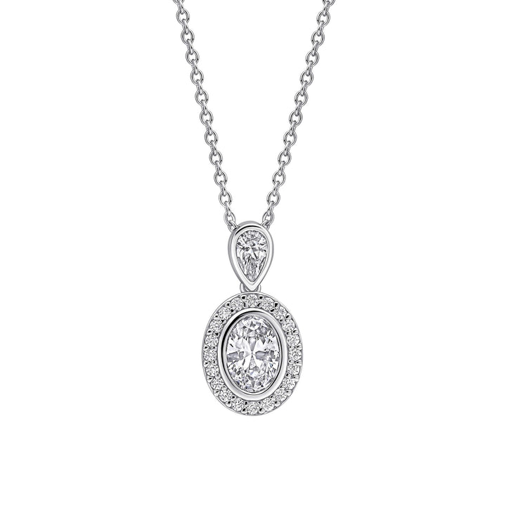 Diamonfire Halo Double Drop Pendant