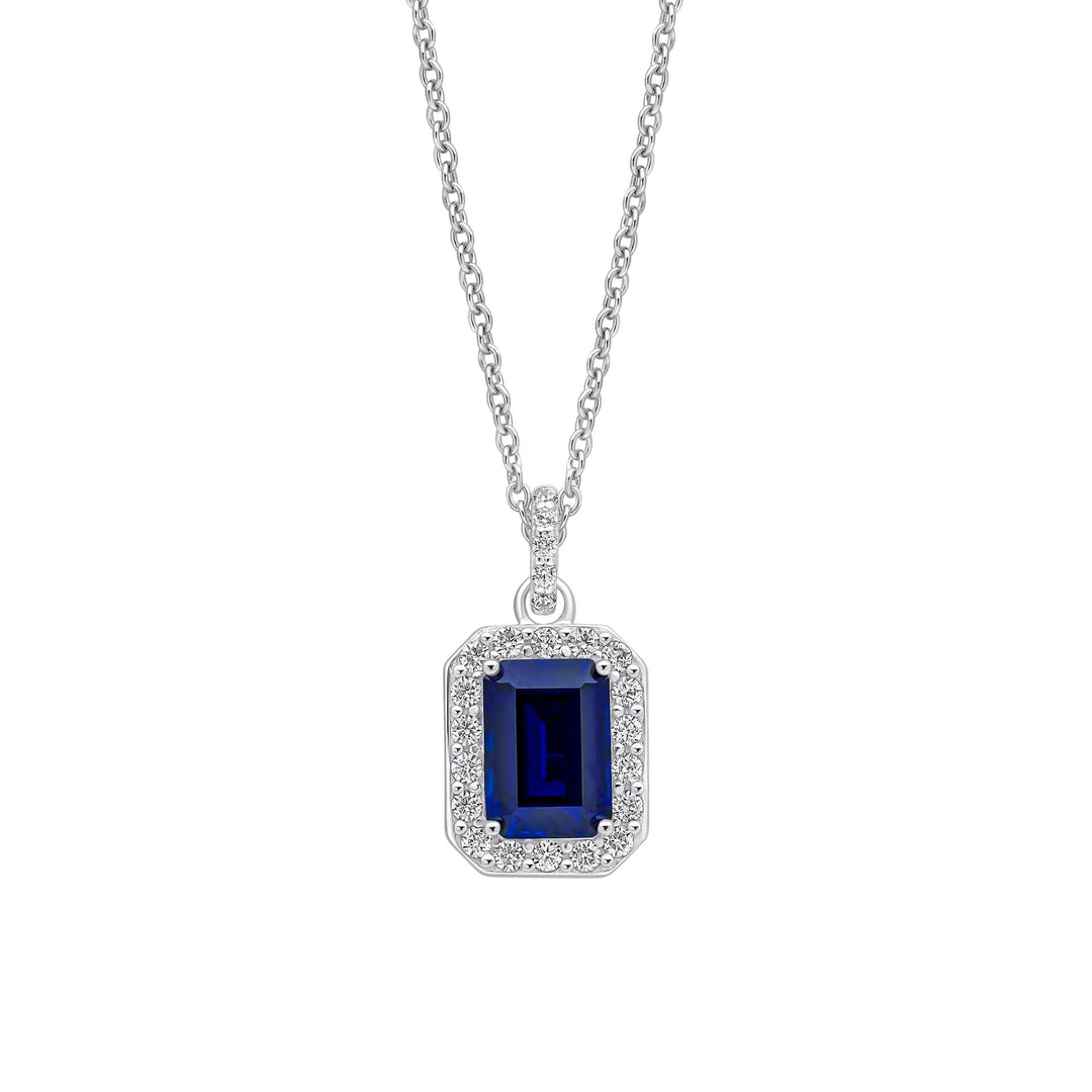 Diamonfire Geometric Halo Drop Pendant