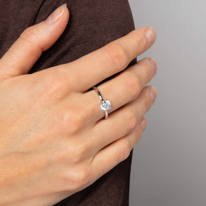 Diamonfire Double Claw Solitaire Ring