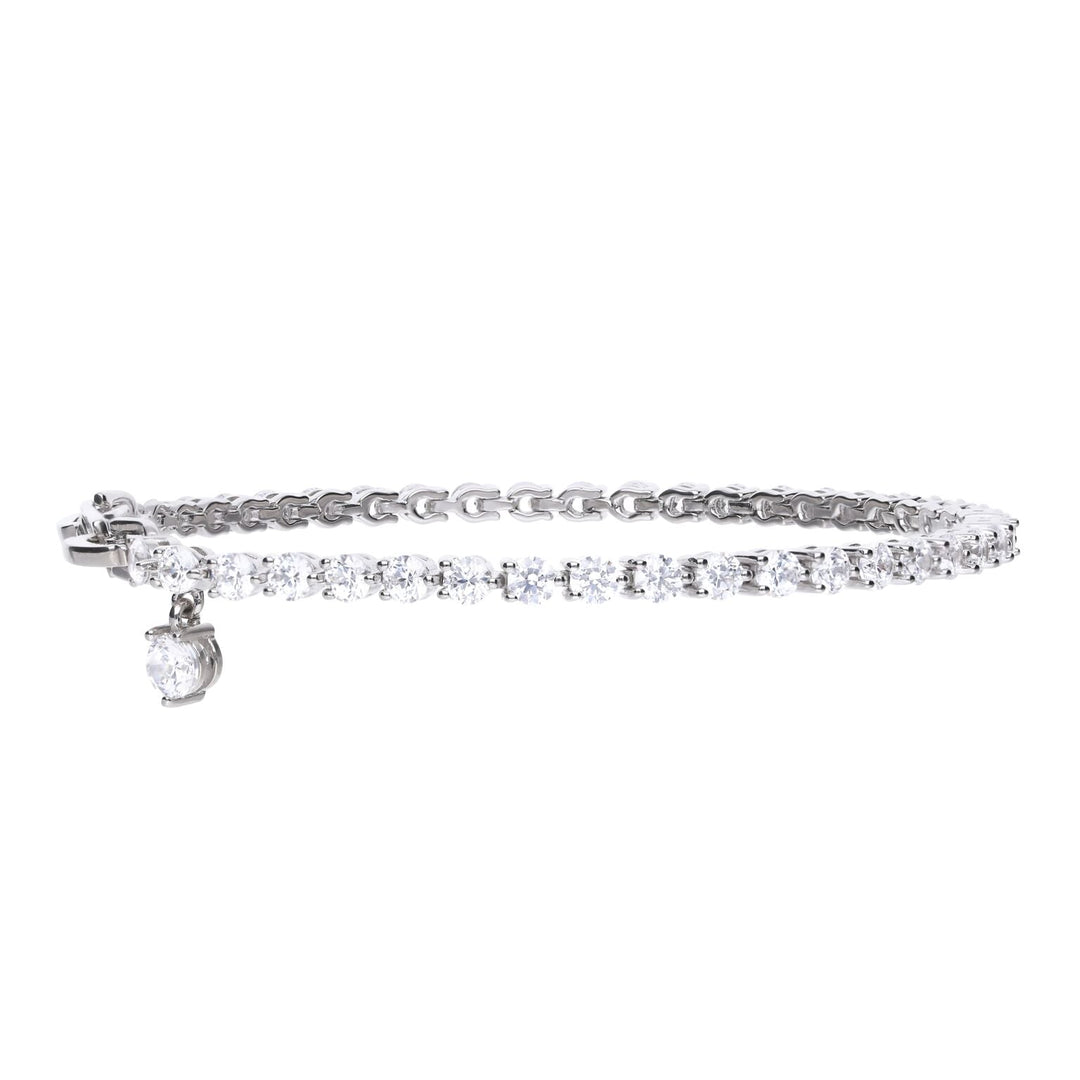 Diamonfire Small Zirconia Charm Tennis Bracelet