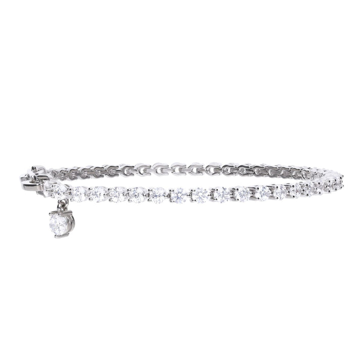 Diamonfire Small Zirconia Charm Tennis Bracelet