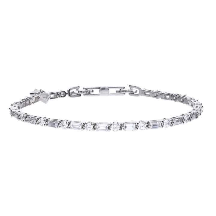 Diamonfire Baguette and Round Zirconia Bracelet