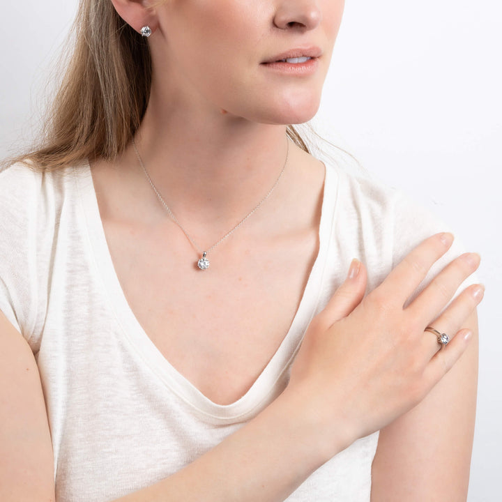 Diamonfire Six Claw Carat Stud Earrings