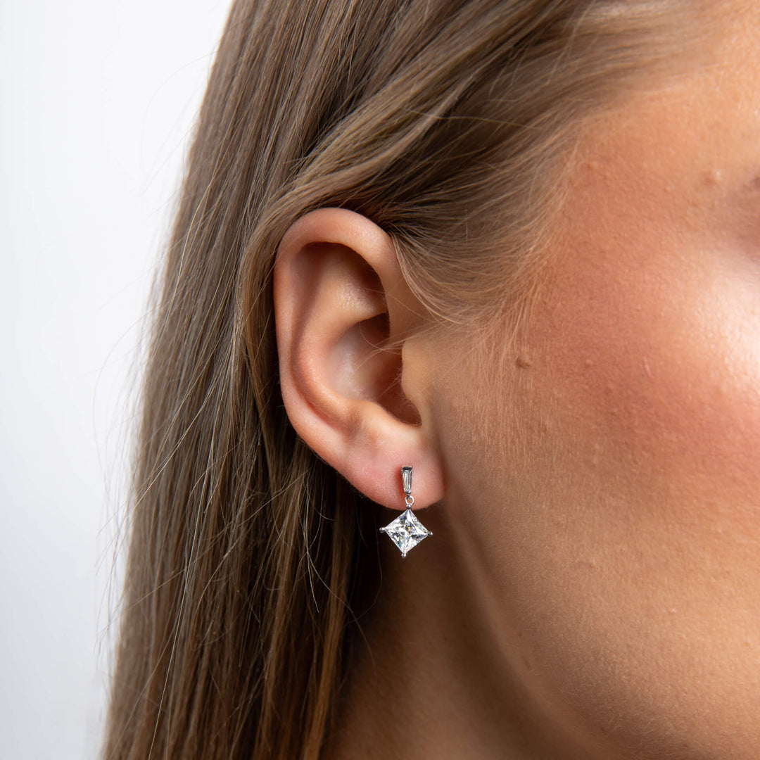 Diamonfire Princess Cut Drop Earrings
