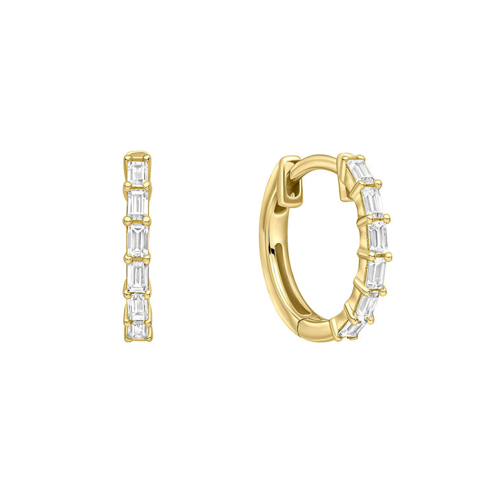 Diamonfire Baguette Zirconia Hoop Earrings