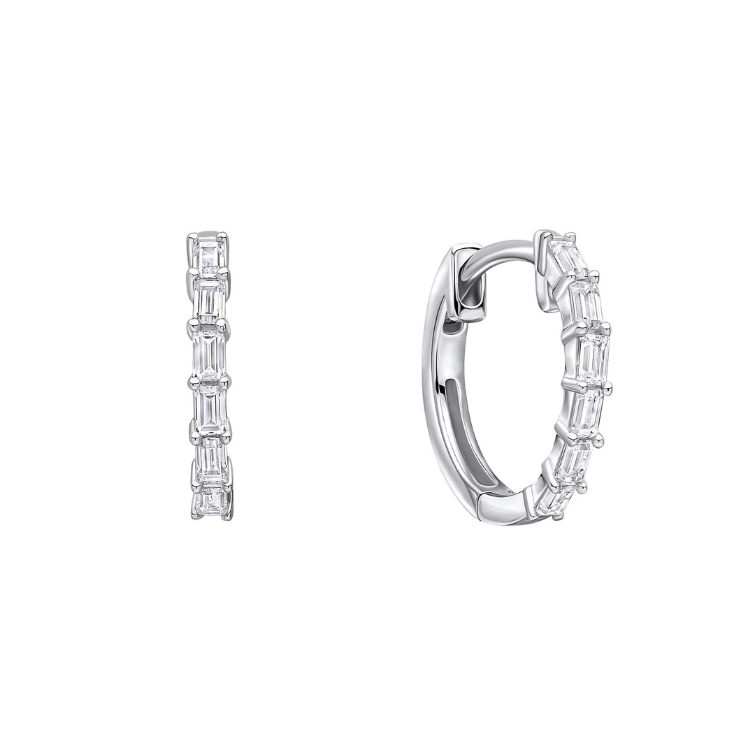 Diamonfire Baguette Zirconia Hoop Earrings