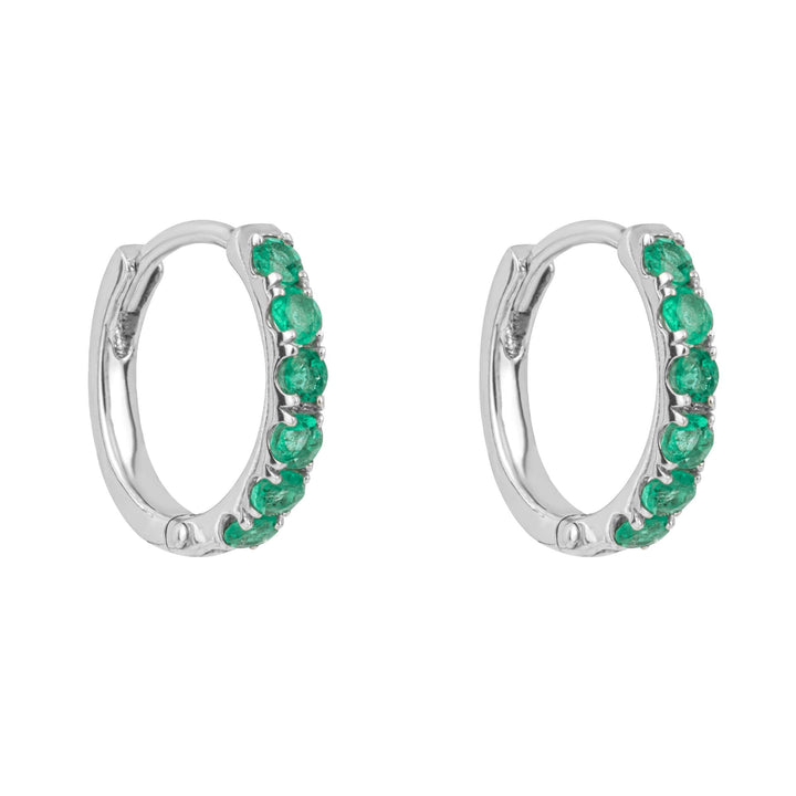 Elements Gold Precious Stone Hoop Earrings