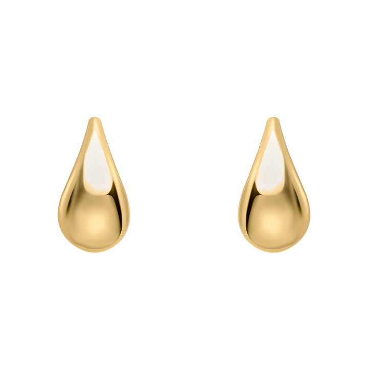 Elements Gold Plain Teardrop Stud Earrings