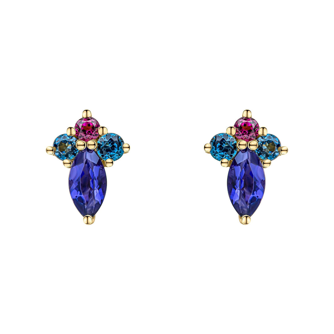 Elements Gold Barcelona Cluster Stud Earrings