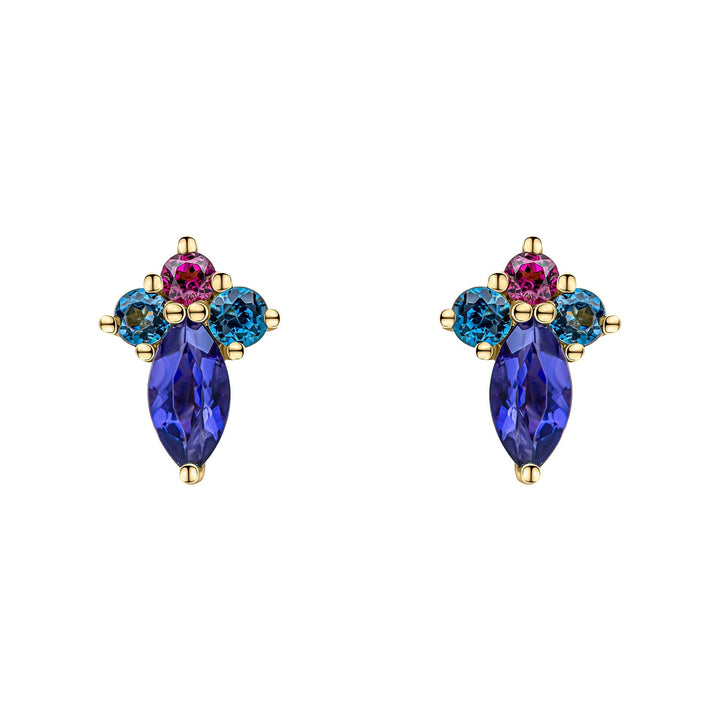 Elements Gold Barcelona Cluster Stud Earrings