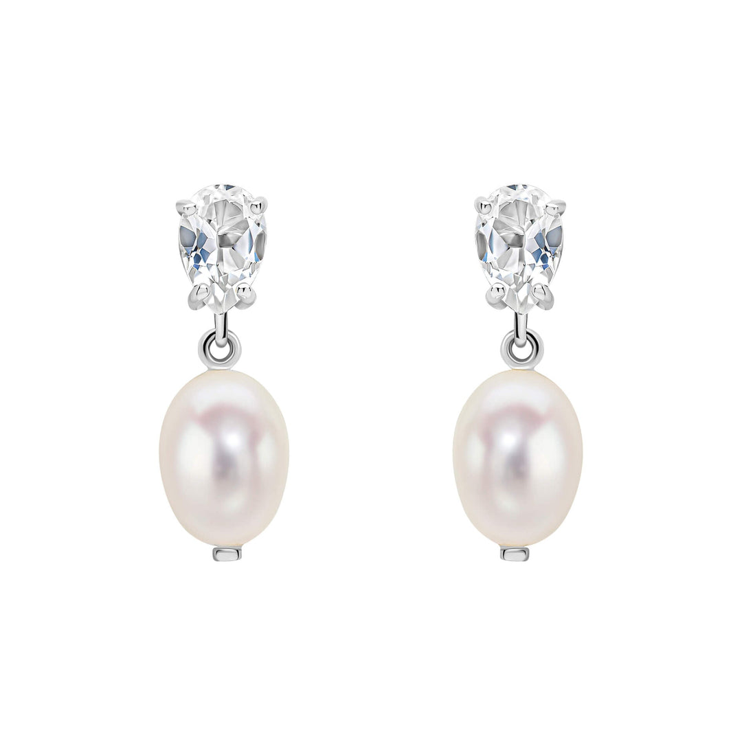 Elements Gold Baroque Pearl and Topaz Drop Earrings