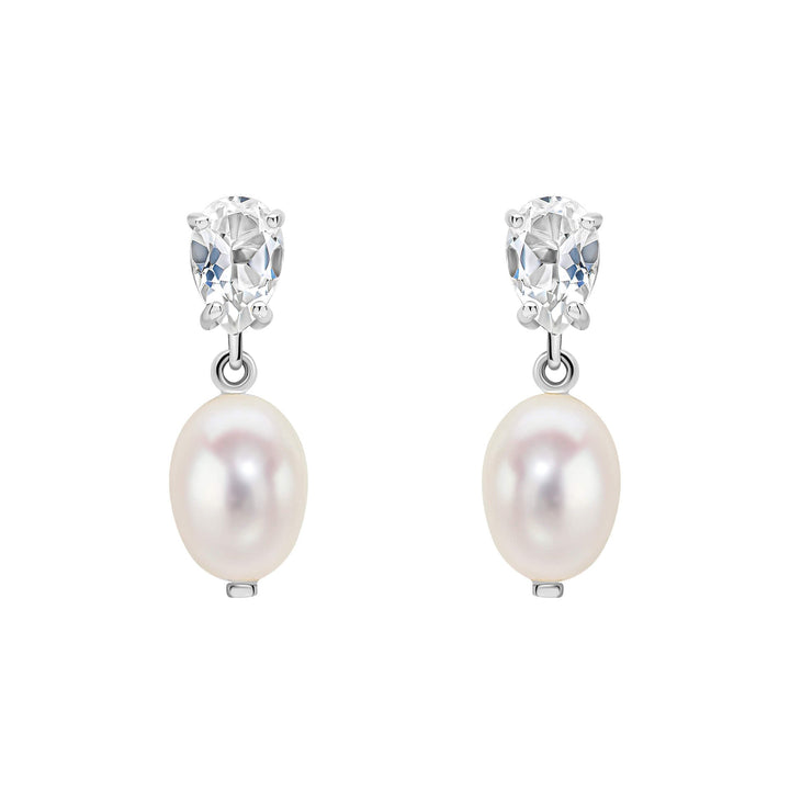 Elements Gold Baroque Pearl and Topaz Drop Earrings