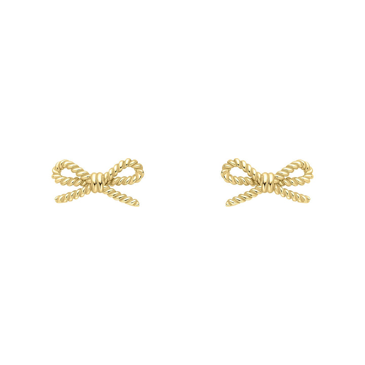 Elements Gold Rope Bow Stud Earrings