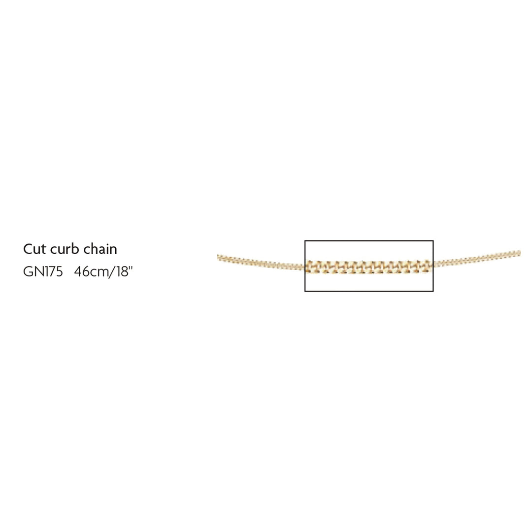 Elements Gold 1mm Diamond Cut Curb Chain 46cm/18"