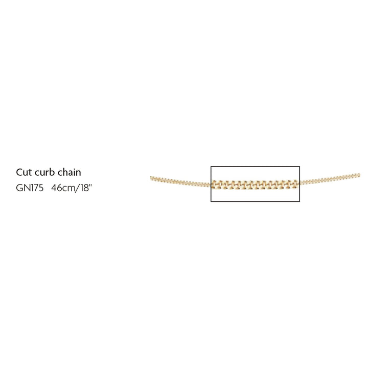Elements Gold 1mm Diamond Cut Curb Chain 46cm/18"