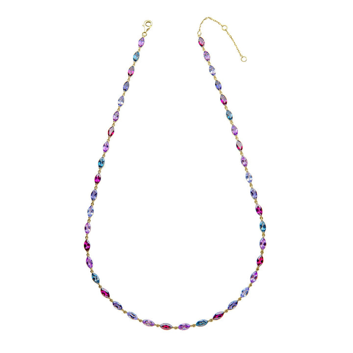 Elements Gold Multi-Stone Navette Necklace