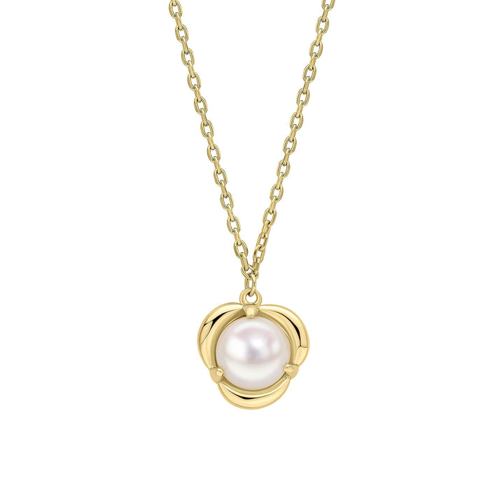 Elements Gold Petal Set Pearl Necklace