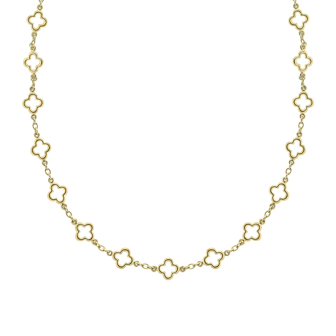 Elements Gold Quatrefoil Station Necklace