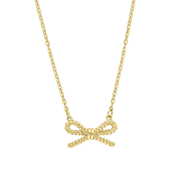 Elements Gold Rope Bow Necklace