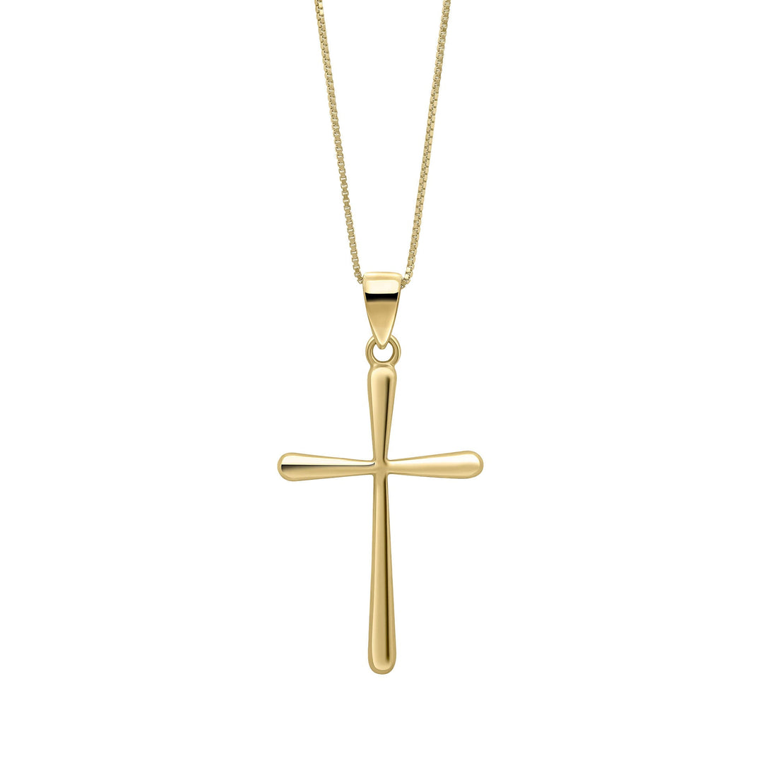 Elements Gold Tapered Cross Pendant