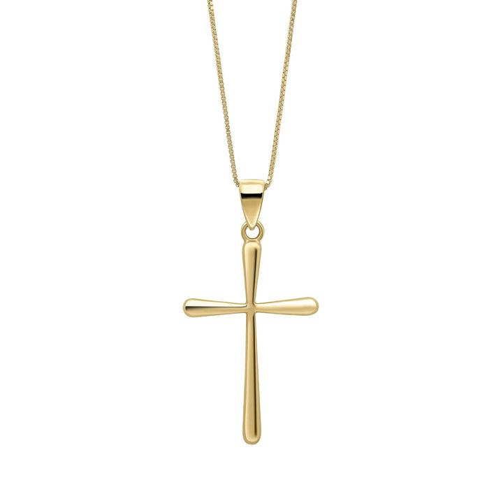 Elements Gold Tapered Cross Pendant