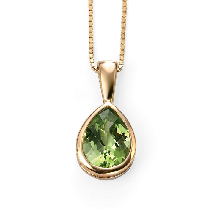 Elements Gold Peridot Teardrop Pendant