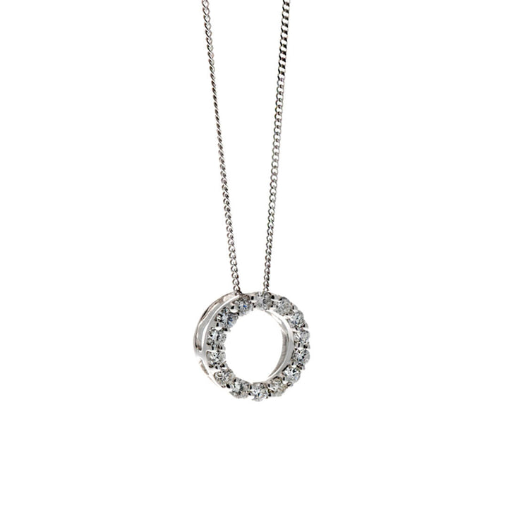 Elements Gold Open Circle Pendant with Diamonds