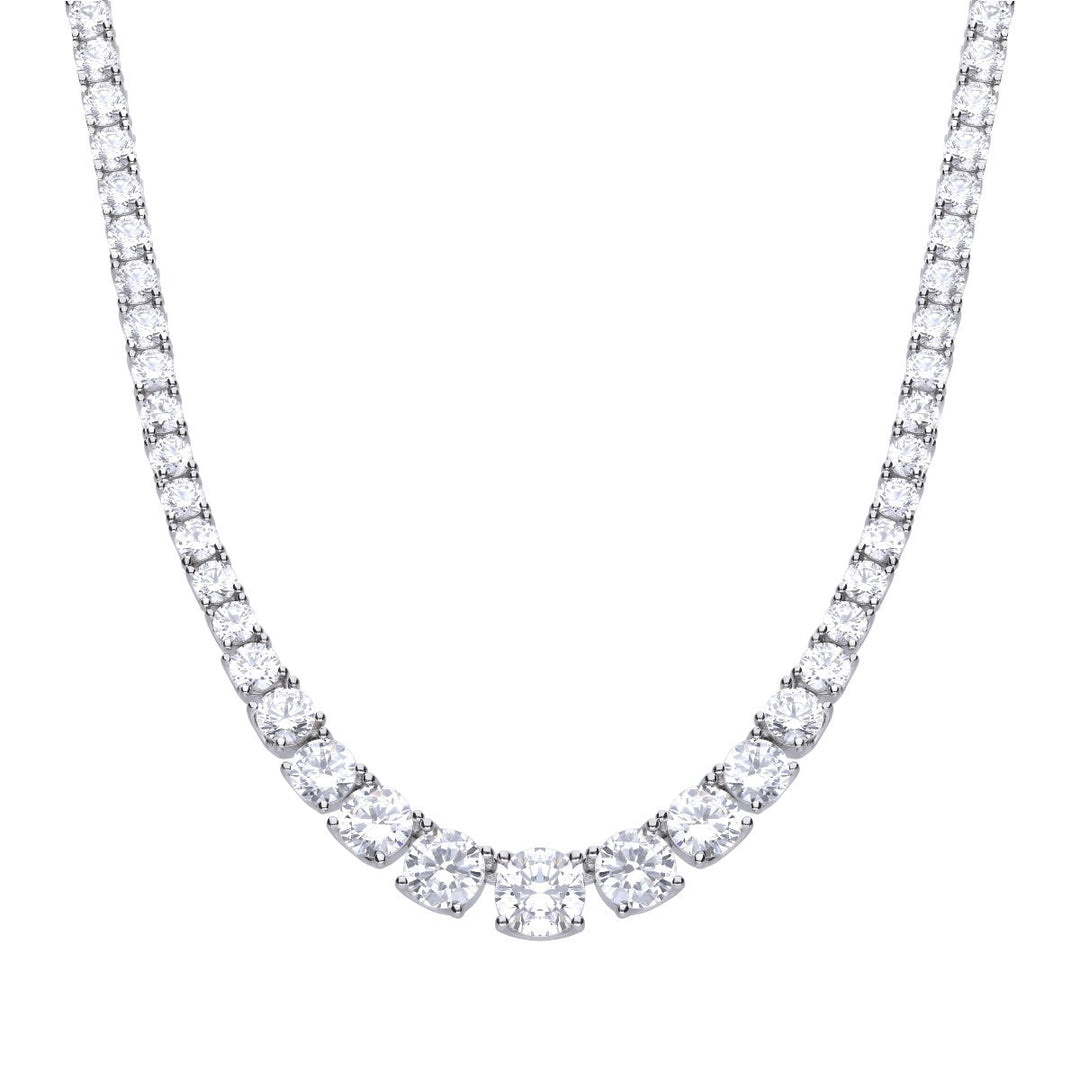 Diamonfire Graduated Zirconia Tennis Necklace