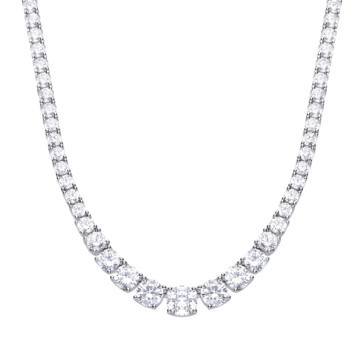 Diamonfire Graduated Zirconia Tennis Necklace
