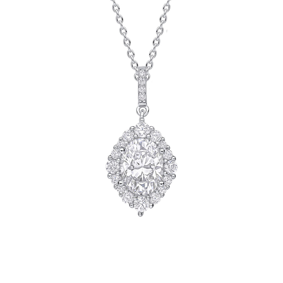 Diamonfire Oval Cluster Pendant