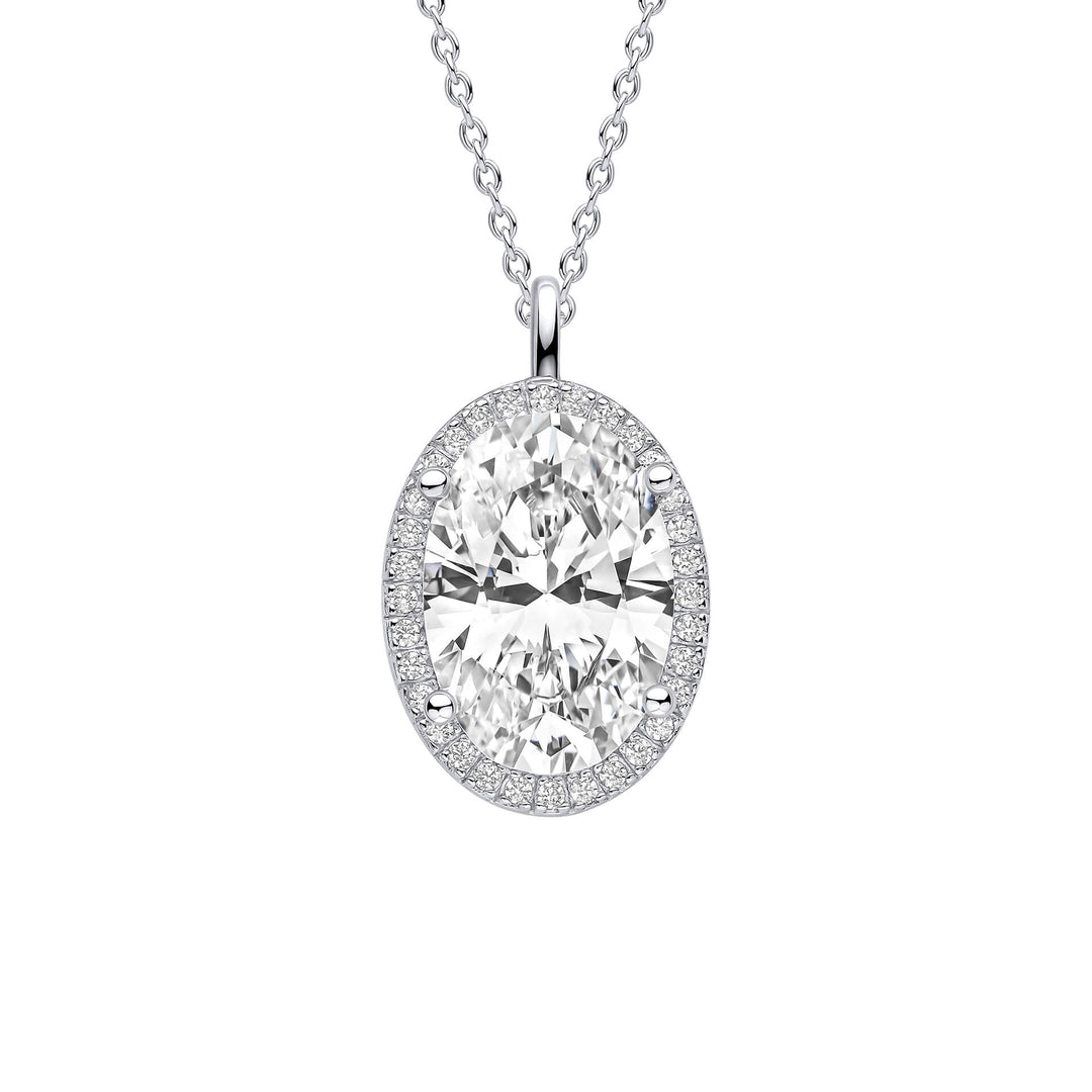Diamonfire Oval Halo Pendant