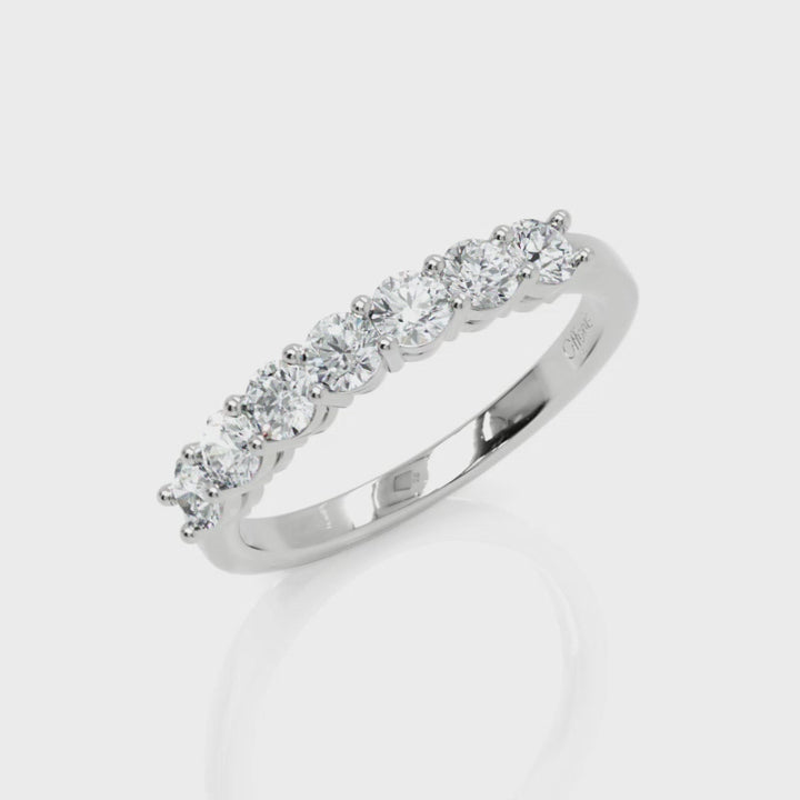Platinum seven stone diamond eternity ring