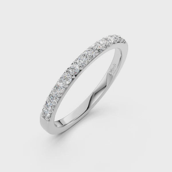 18ct white gold 13 diamond half eternity ring