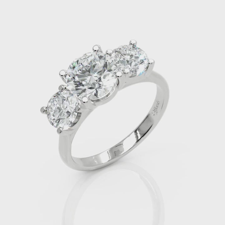 Platinum Laboratory Grown Diamond three stone ring