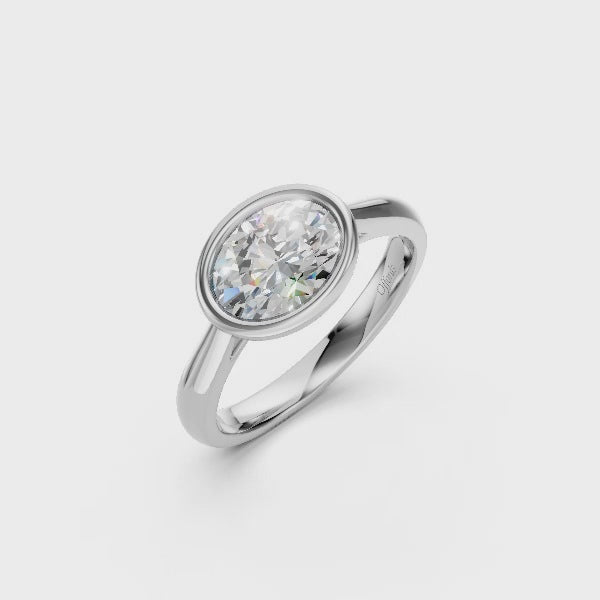 Platinum 1ct oval diamond solitaire ring